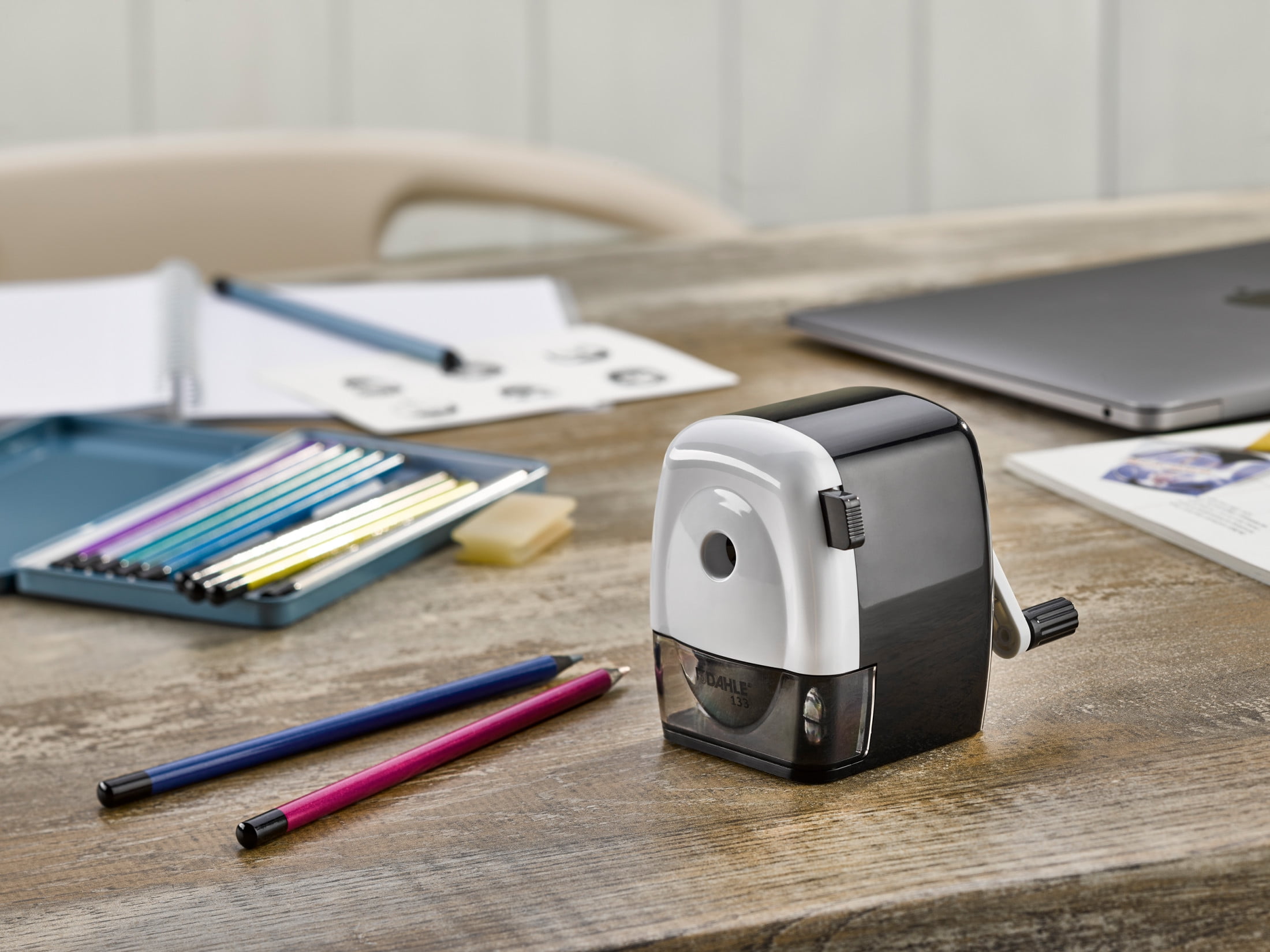 Dahle 133 Pencil Sharpener w/Point Adjuster, For Graphite & Colored Pencils