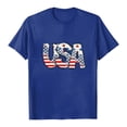 thumbnail image 5 of ORT American Flag Shirts Short Sleeve Women 4th of July Patriotic Tshirt Graphic Tees Casual Short Sleeve Tee Top(Z2-Blue,M), 5 of 5