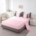 thumbnail image 5 of Homewish Abstract Gradient Stripes 7 Pieces Bedding Comforter Set,Lines Geometric Pattern Full Bedding Set,Pink Gray Black Fitted Sheet Flat Sheet For Boys Girls,Breathable Home Decor Reversible, 5 of 8