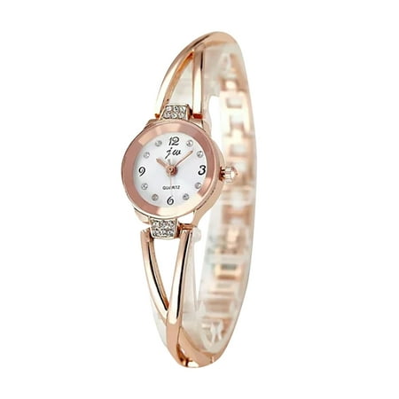 Stiwee Womens Watches Clearance Sale Prime Waterproof Bracelet Quartz Watches Elegant Women Analog Wristwatch/gold