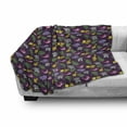 thumbnail image 3 of Funny Soft Flannel Fleece Blanket, Funny Cartoon Style Jungle Animals with Palm Leaves on Purple Background Safari Theme, Cozy Plush for Indoor and Outdoor Use, 60" x 80", Multicolor, by Ambesonne, 3 of 6