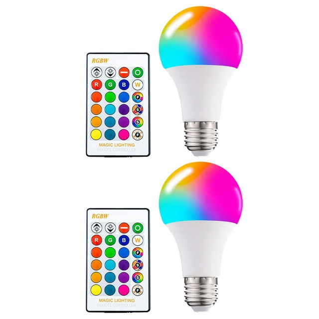 Bombilla de lámpara LED RGB Yuyangstore 2 Piezas Que Cambia de Remoto Tienda de Lámparas de lámpara Diurna Bombilla de 2 piezas