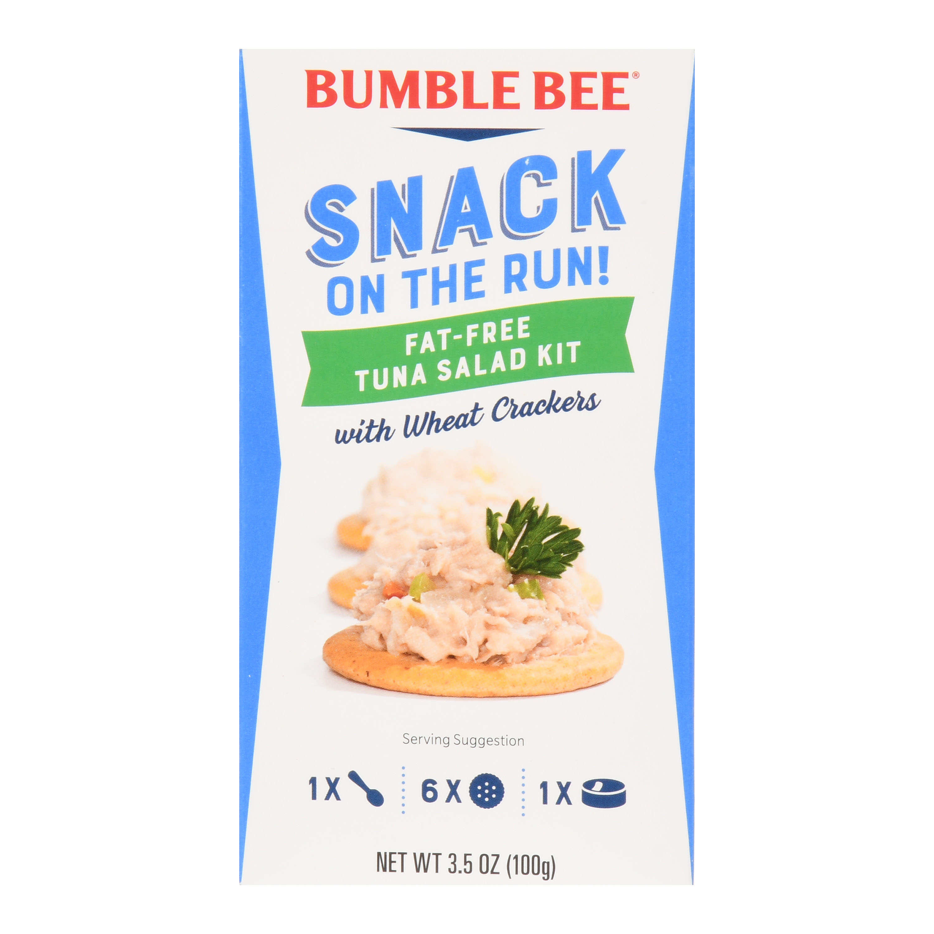 Bumble Bee Snack On The Run! Fat Free Tuna with Wheat Crackers, 3.5 oz