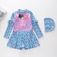 thumbnail image 2 of AWZXDE Girls One Piece Swimsuit Long Sleeve Bathing With UPF 50 Sun Protection Rash Guard For Kids 4-10Y, 2 of 4