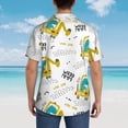 thumbnail image 4 of Susaid Dinosaur on Excavator Print Short Sleeve Shirts Button Down Casual Shirts Summer Beach Aloha Button Down Short Sleeve for Men ,XX-Large, 4 of 7