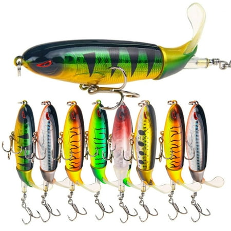 Windfall 10cm/3.94 Topwater Floating Rotating Tail Artificial Hard Bait / Swimbaits Slow Sinking Hard Lure Fishing Tackle Kits Lifelike-1Pcs/8Pcs