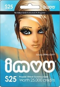 IMVU $25 Prepaid Virtual Currency Card