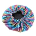 thumbnail image 2 of Blue Silk Bonnet for Sleeping Sleep Leisure Hat cotton Large Wide Soft Band Sleep Cap for Curly Hair Braids One Size, 2 of 2