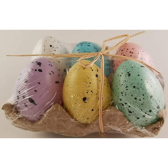 Greenbrier Colorful Speckled Easter Egg 6 Pack Cartons Decor Clear Cello Wrapped