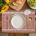 thumbnail image 4 of Western Texas Star Retro Placemats Set of 6, Country Vintage Red Beige Plaid Placemats for Dining Table, Place Mats for Kitchen Tabletop, Waterproof Wipeable Dining Table Mats Set, 4 of 9