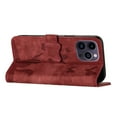 thumbnail image 7 of Decase Phone Shell for Apple iPhone 15,Butterfly Cat Embossed Pattern Folio PU Leather Card Slots Holder Wallet Cover Case With Magnetic Clasp,for  iPhone 15 - Winered, 7 of 7