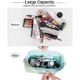 thumbnail image 3 of Bolsa de maquillaje de viaje, pequeña bolsa de cosméticos para mujeres, organizador de almacenamiento de bolsa de cosméticos portátil, color negro, 3 of 6