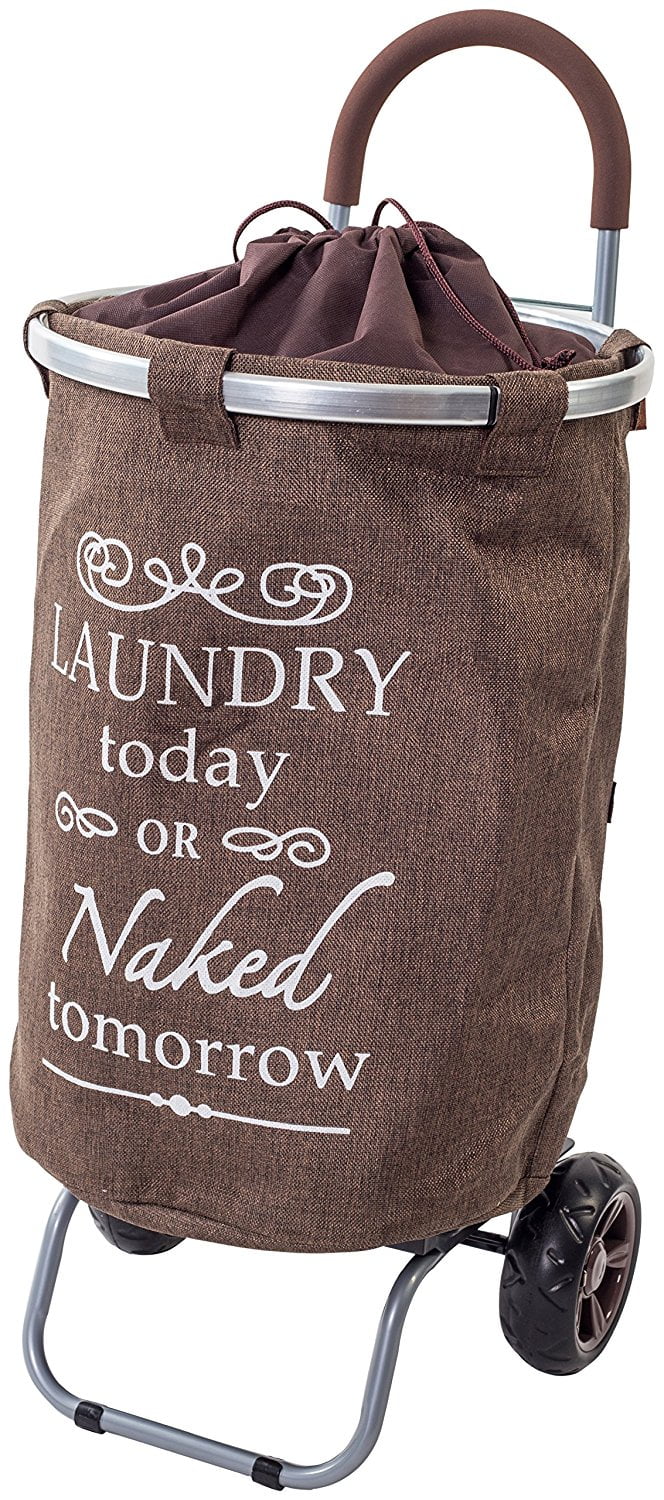 Dbest Laundry Basket Trolley with Wheels Brown  Walmart.com  Walmart.com