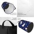 thumbnail image 4 of ZNDUO Round Laundry Basket, Waterproof Collapsible Laundry Baskets with Handles, Medium Size - Unicorn Leaves Blue Pattern, 4 of 8