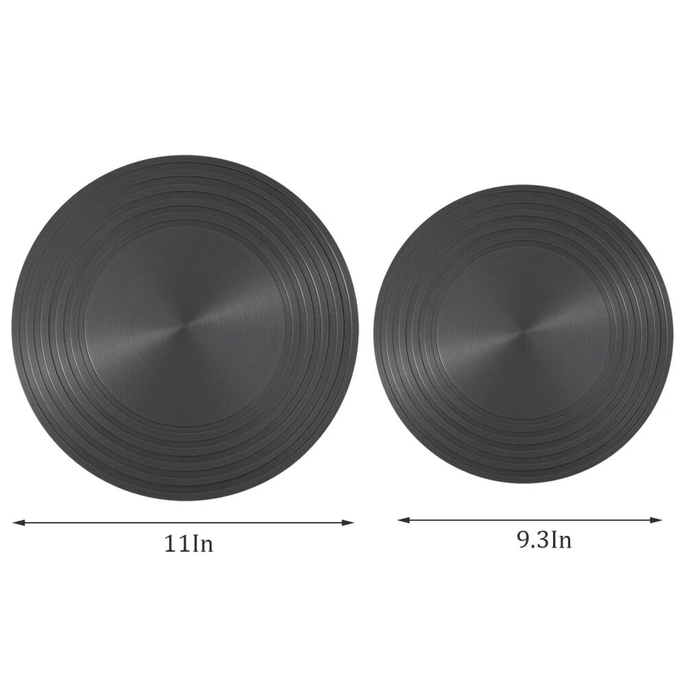 Gas Stove Diffuser Set of 2,9.3'' & 11'' Range Heat Diffuser Plate,Aluminum Gas Reducer Flame Guard Simmer Ring Plate,Round Fast Defrosting Tray,Protects Pot Cookware Accessories