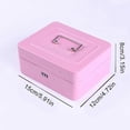 thumbnail image 3 of Lockable Steel Security Box, Mini Portable Security Box, Mini Portable Steel Security Safe, for Bulk Money, Coins (Pink), 3 of 4