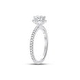 thumbnail image 3 of 14kt White Gold Round Diamond Halo Bridal Wedding Engagement Ring 1 Cttw, 3 of 4