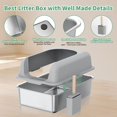 Anyask Enclosed Cat Litter Box Stainless Steel with Lid, XL Extra Large