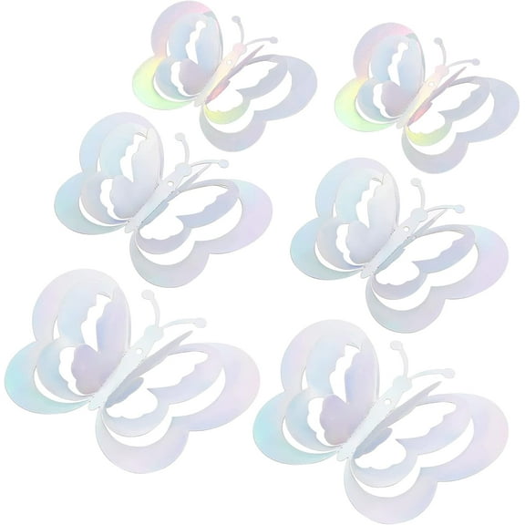 12Pcs 3D Butterfly Wall Decor Stickers 3 Layer Simulation Butterfly Metal Mirror Wall Decal Art 3 Sizes for Home Bedroom Living Room Party Birthday Wedding Festival Decorations(Multicolor)