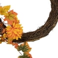 Northlight Fall Foliage with Mum Flowers Artificial Thanksgiving Twig Wreath, 20-Inch - image 4 of 4