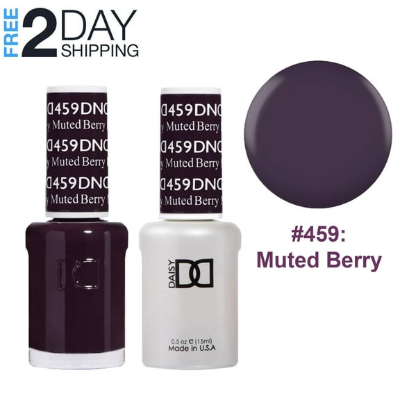 DND Gel Nail Polish & Nail Lacquer Set Soak Off Duo Set - #459 Muted Berry, 0.5 oz