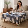 thumbnail image 7 of SLYNSHome Cotton Linen Tablecloth, 100x150 cm Printed Tassel Rectangular Table Cover, Washable Decorative Cloth for Dining Table Coffee Table Kitchen Home Decor, 7 of 7