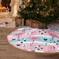 thumbnail image 5 of Sikiie Pink Striped Flamingo Nativity Christmas Tree Skirt, Jesus Christian Winter Holiday Tree Mat Decoration(30-48IN)48", 5 of 6