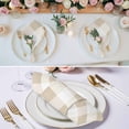 thumbnail image 2 of Beige Plaid Cloth Napkins, Spring Summer Farmhouse Buffalo Checkered Washable and Reusable Dinner Napkins Set of 4, Table Napkin for Kitchen Party Birthday Wedding Hotel Housewarming 20"x20", 2 of 8