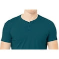 thumbnail image 3 of X RAY JEANS Mens Basic Henley Neck Short Sleeve T-Shirt, Teal, M, 3 of 3