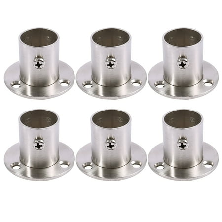 

6X Closet 22mm Dia Pipe Hanging Rail Rod End Support Bracket