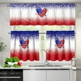 thumbnail image 3 of American Flag Kitchen Home Window Curtains Valance & Tier Set, 3 PCS Set Rod Pocket Short Curtains, Window Treatment Tier for Living Room Bathroom Farmhouse Decor, 3 of 6