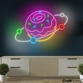thumbnail image 3 of Craftnamesign Donut Planet Neon Sign Art, Donut Store LED Light, Donut Planet Sign Wall Decor, 3 of 5