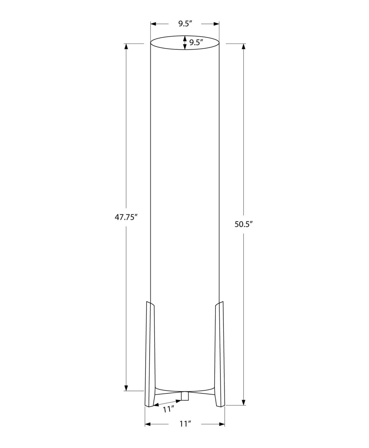 Monarch Specialties Lighting, 50"h, Floor Lamp, Brown Wood Look, Ivory / Cream Shade, Contemporary