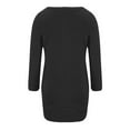 thumbnail image 4 of ShomPort Womens Fleece Comfy Soft Pullover Tops Long Dress Fuzzy Oversized Sweatshirts with Pockets Loungewear (Black 11), 4 of 5