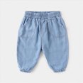 thumbnail image 2 of 18-24 Months Infant Baby Denim Jogger Pants,Kids Elastic Waist Lightweight Trousers with Pockets,Summer Fall Breathable Casual Pants for 3 6 9 12 18 Months 2T 3T 4T Toddler,Light Blue, 2 of 7