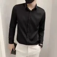 thumbnail image 4 of Camisa de hombre blanca lisa de negocios social S Camisas estéticas para hombres Cosas baratas con estilo coreano Verano Elegante Fresco Asia Nuevo en, 4 of 4