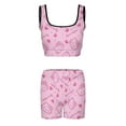 thumbnail image 2 of Hello Kitty Workout Outfits Sets for Women 2 Piece Crop Tank High Waist Shorts Yoga Outfits, 2 of 7