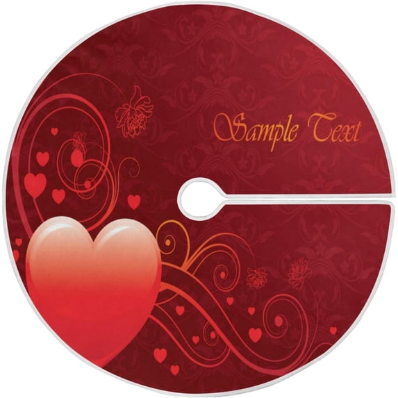 FMSHPON Vintage Heart Xmas Christmas Tree Skirt Stand Mat for Holiday Party Decoration Indoor Outdoor 36 inches