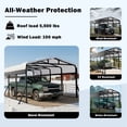 thumbnail image 6 of Sylviera 10x15ft Heavy-Duty Metal Carport, Outdoor Car Port Canopy with Reinforced Iron Frame, All-Weather Shelter for Cars, Trucks & Boats, Easy Assembly, 6 of 9