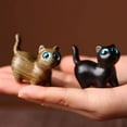 thumbnail image 3 of Norbi Cat Memorial Statues Handmade Wood Carved Cats Sandalwood Sculpture Desk Ornaments Cat Toy Gift for Cat Lover Cat Wooden Crafts Desktop Decoration Sandalwood Hand Carved Wood Cat, 3 of 6