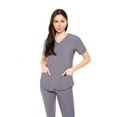 thumbnail image 2 of Natural Uniforms Ultra Stretch Womens Jogger Scrub Set (Charcoal, Small), 2 of 7
