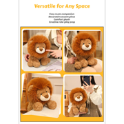 Sun Lion Plush Toy, Stuffed Lion Animal Doll, Ultra Soft Faux Fur Mane, Cute Gift 9.8 13.8
