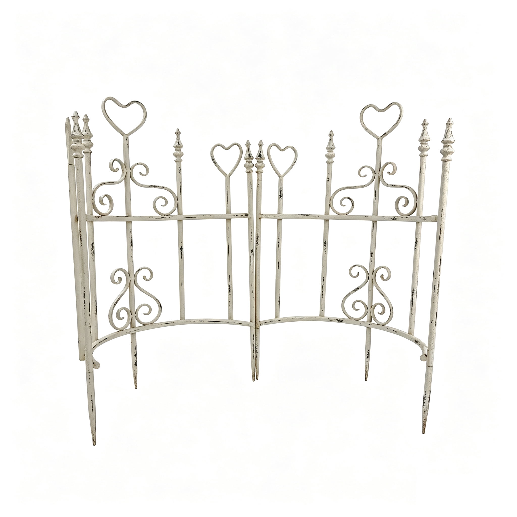 2Pcs Iron Garden Fence, Decorative Fence Pannels, Outdoor Yard Landscape Pathway Border Panels Anti Animal Flowers Plants Barrier Climbing Trellis, 29.25"*17.51"