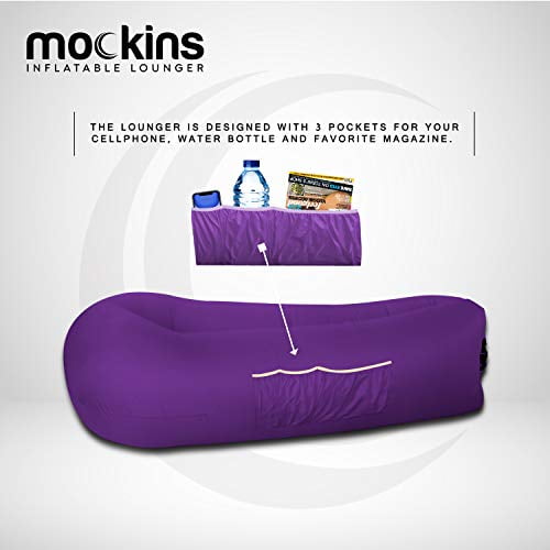 Mockins Canapé-lit Gonflable Violet avec Pochette de Voyage, le Canapé Gonflable Portable Est Parfait pour les Festivals de Musique et