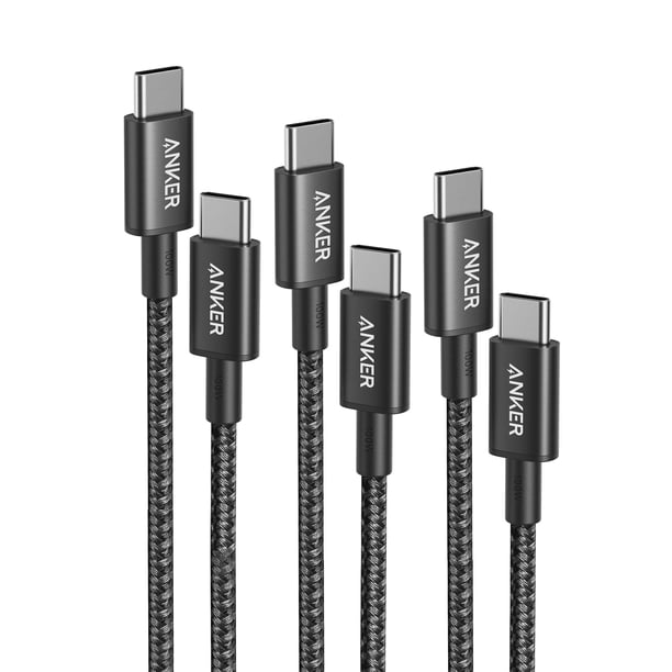 Cable USB C a USB C Cable de carga Anker tipo C de 100 W, 3.3 pies+6 pies+10 pies