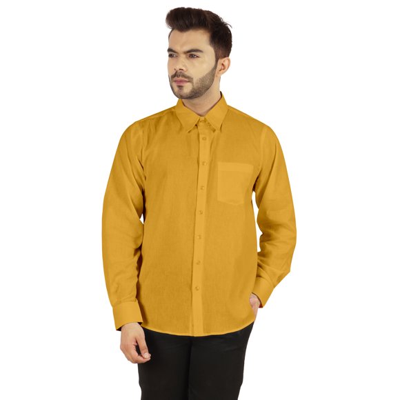 Bestman Long Sleeve Cotton Flex Shirt For Mens Button Downt W/ Patch Pocket Office Wear
