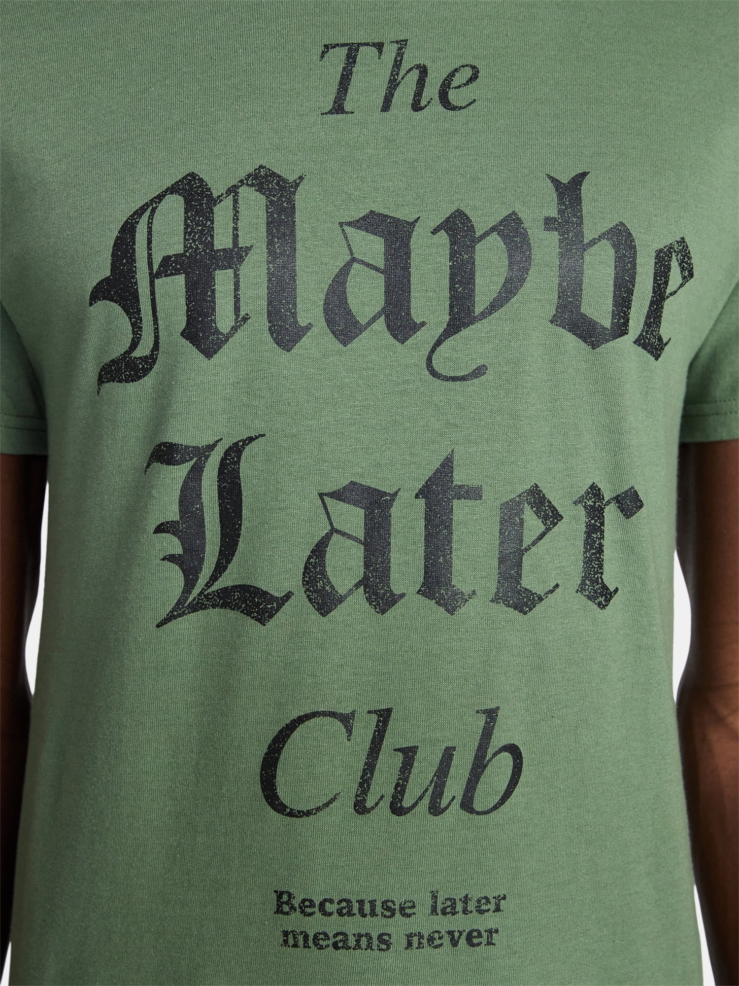 Humor Men's and Big Men's Maybe Later Club Cotton Graphic Tee with Short Sleeves, Size S-3XL