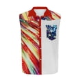 thumbnail image 5 of Xcmzpl Men's American Flag Button Down Shirt Vest USA 4th of July Sleeveless Graphic Tees Independence Day Loose Patriotic Flag Shirt Pocket, 5 of 6