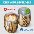 thumbnail image 4 of Leopard Print 12oz Stainless Steel Insulated Wine Tumbler with Lid and Straw – Double Wall Vacuum Mug for Hot & Cold Drinks, 304 Steel Interior, Sweat-Free Design, 4 of 5
