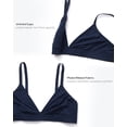thumbnail image 5 of Women's Natrelax Triangle Bralette No Underwire Plunge Unlined Ribbed Soft Wireless Bra V Neck Sexy Everyday, 5 of 6